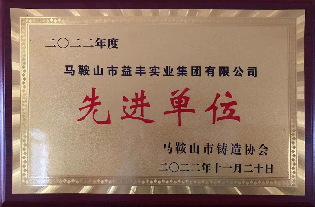 馬鞍山鑄造協(xié)會(huì)先進(jìn)單位